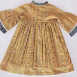 Yo Baby Printed Bell-Sleeves Neck Ruffle Dress