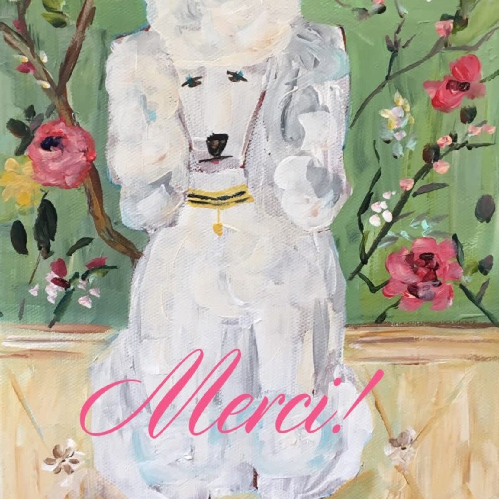 Carpe Diem Papers Merci Poodle Greeting Card