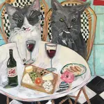 Carpe Diem Papers Paris Cafe Cats Greeting Card