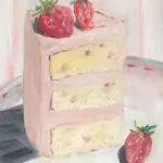 Carpe Diem Papers Pink Cake Slice Greeting Card