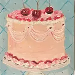 Carpe Diem Papers Pink Party Cake Greeting Card