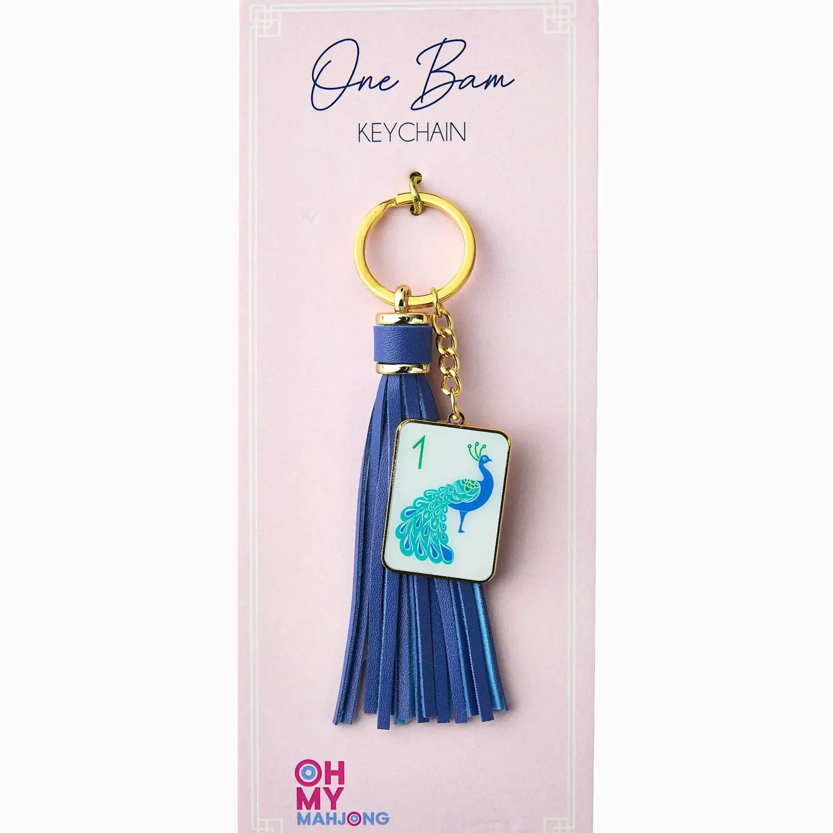 Oh My Mahjong One Bam Keychain