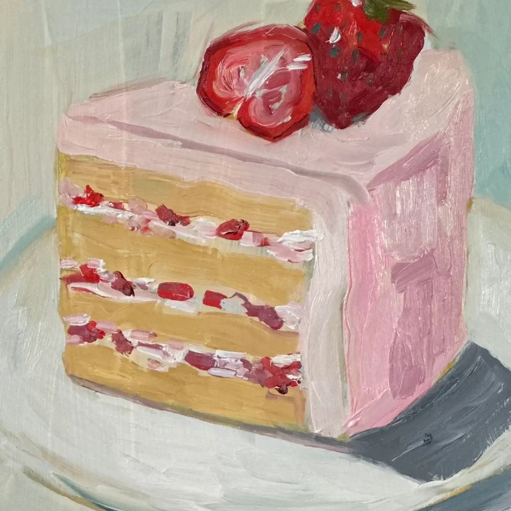 Carpe Diem Papers Strawberry Cake Slice Postcard