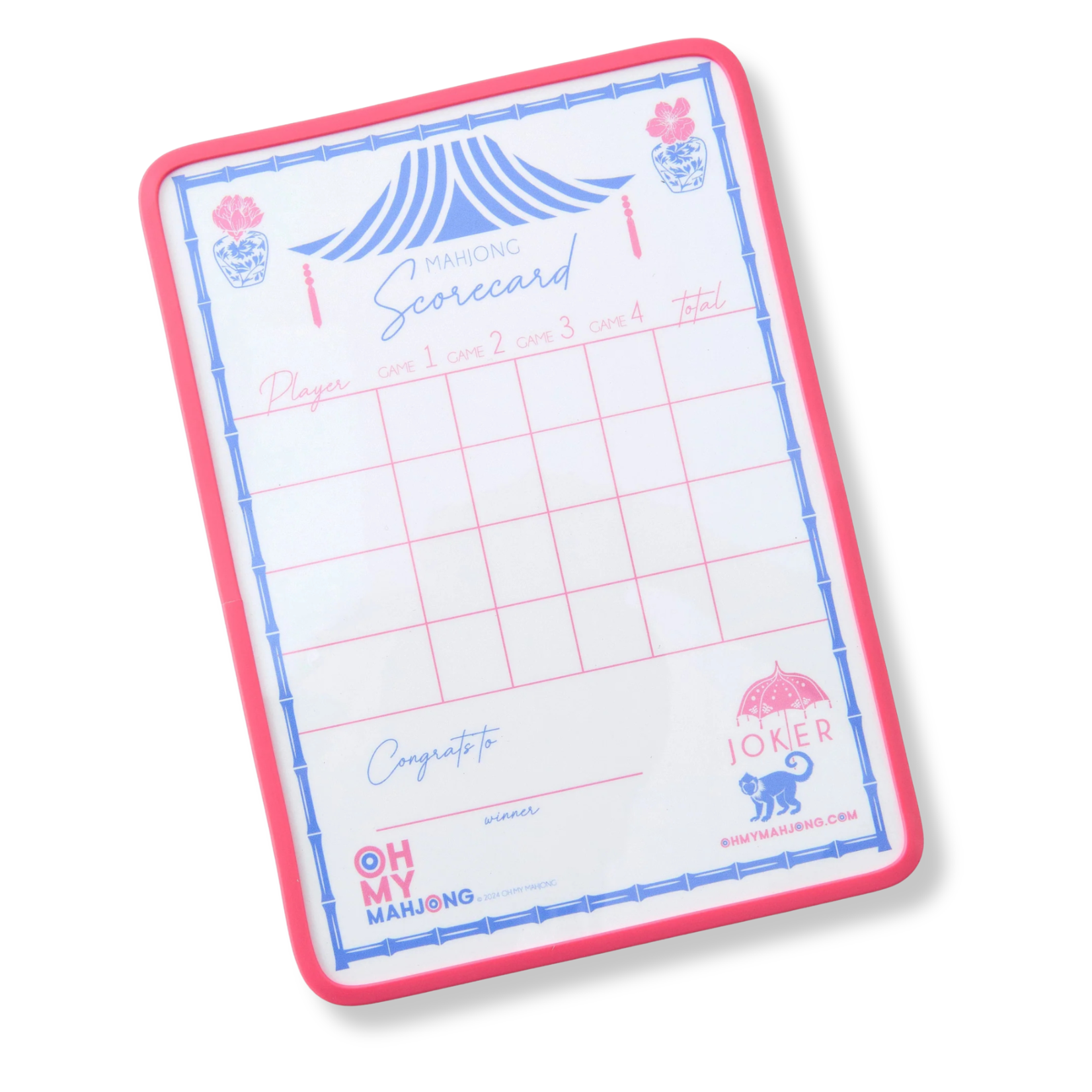 Oh My Mahjong Chinoiserie Scorecard