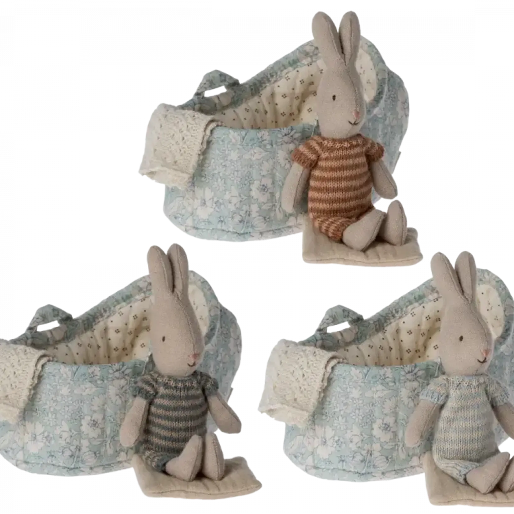Maileg USA Rabbit in carry cot, Micro - 3 ass.