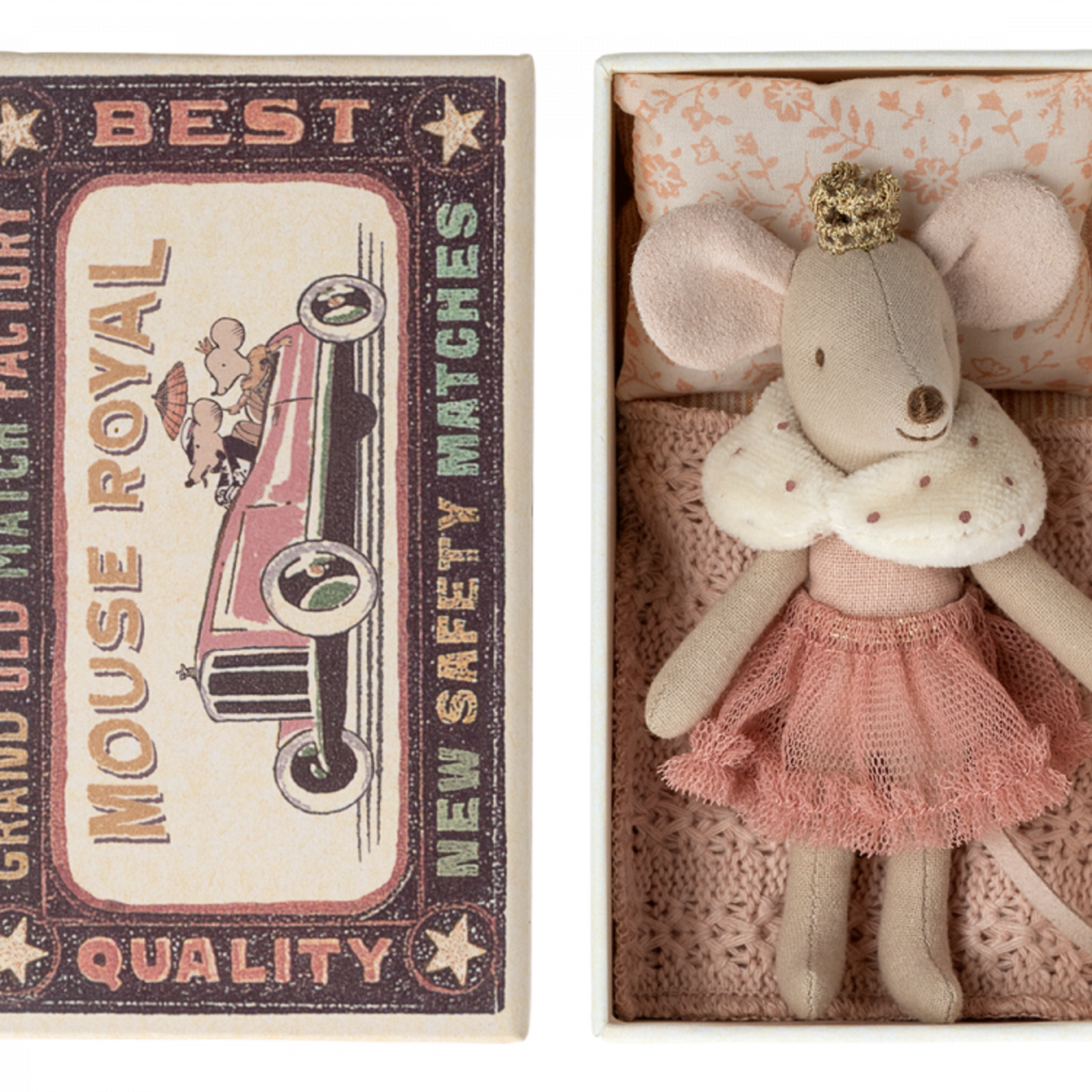 Maileg USA Princess mouse, Little sister in matchbox (2023)