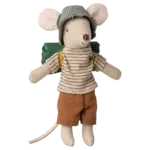 Maileg USA Hiker mouse, Big brother - Thin stripes