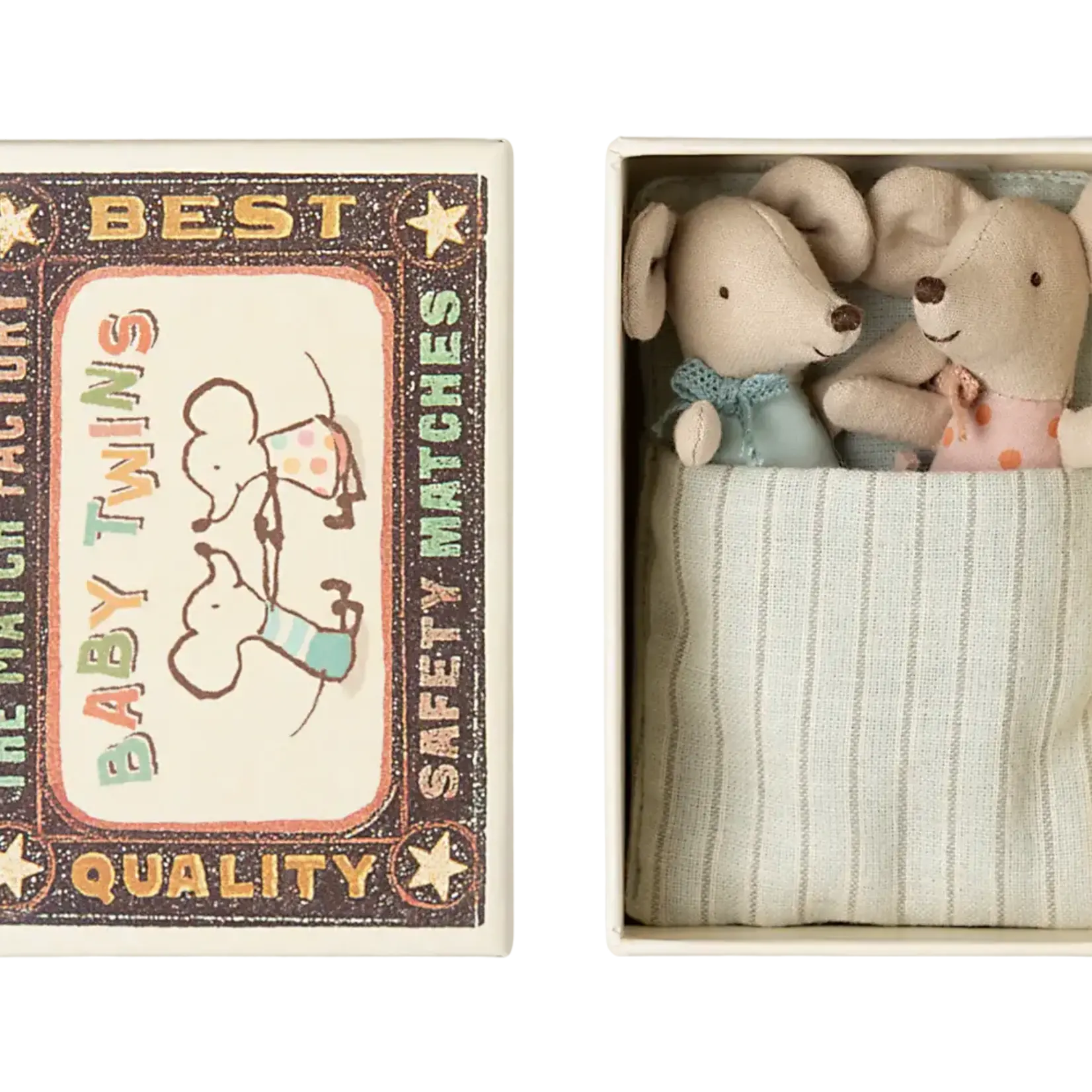 Maileg USA Twins, Baby mice in matchbox ('26)