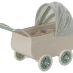 Maileg USA Pram with baby mouse - Mint