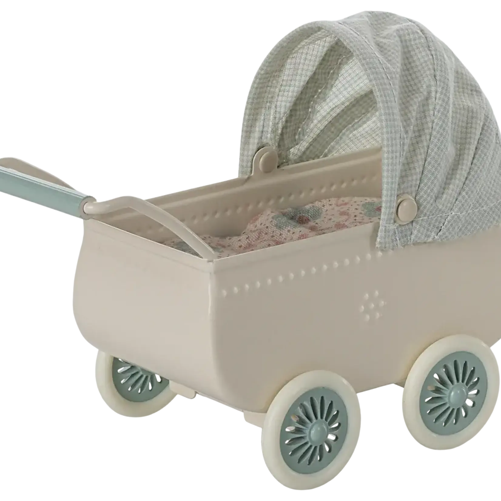 Maileg USA Pram with baby mouse - Mint