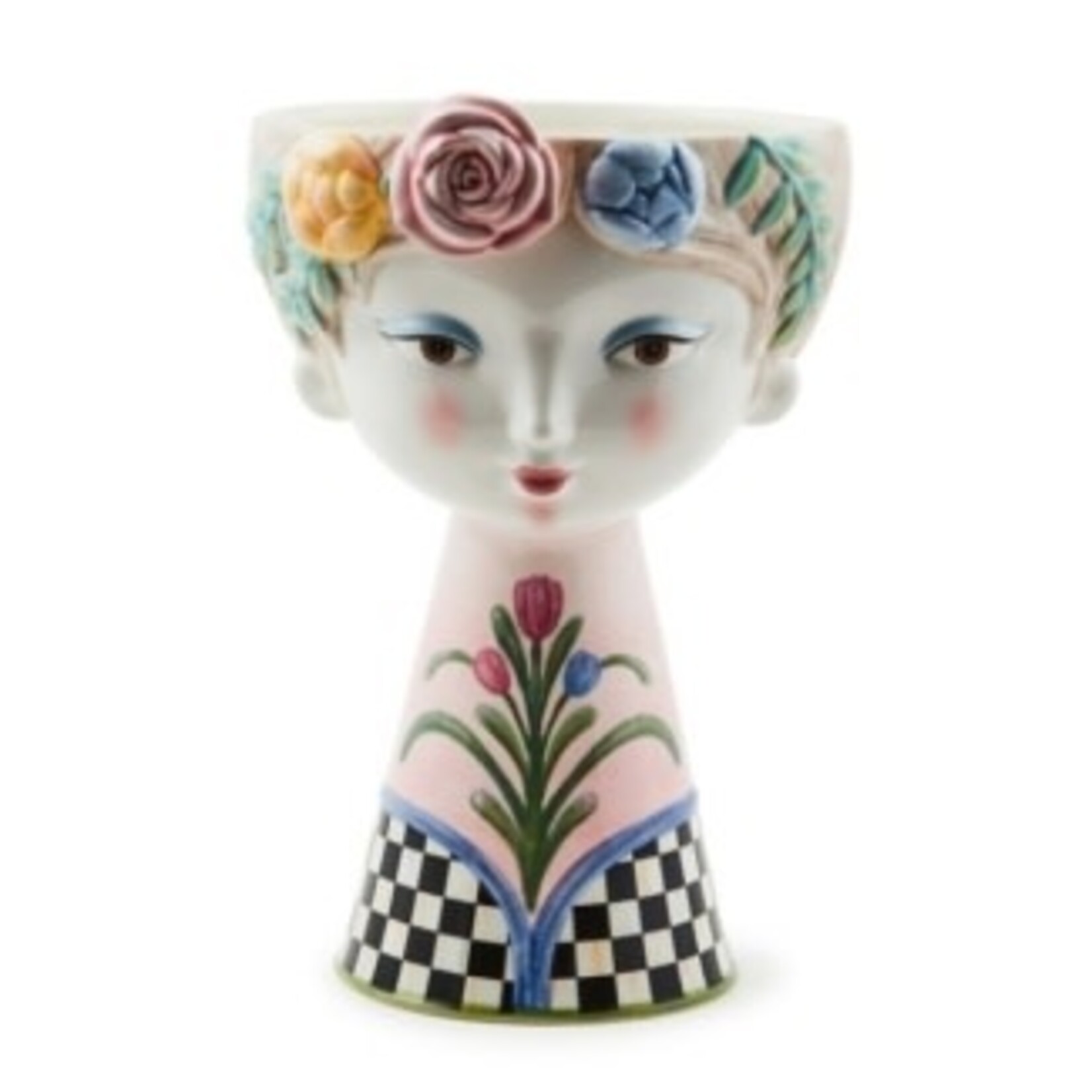 MacKenzie-Childs rosy meadow tall lady vase