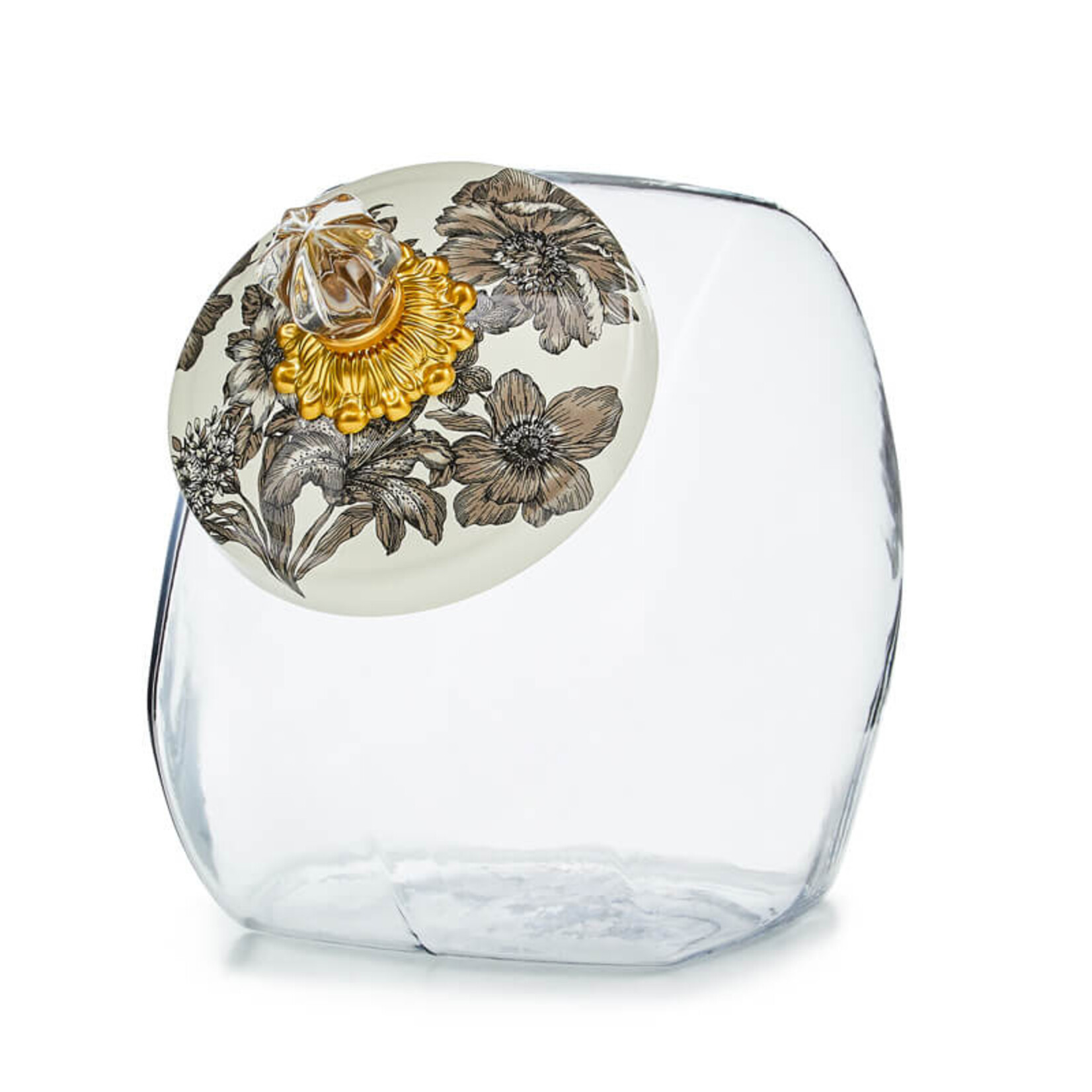MacKenzie-Childs Cookie Jar with Sterling English Garden Lid
