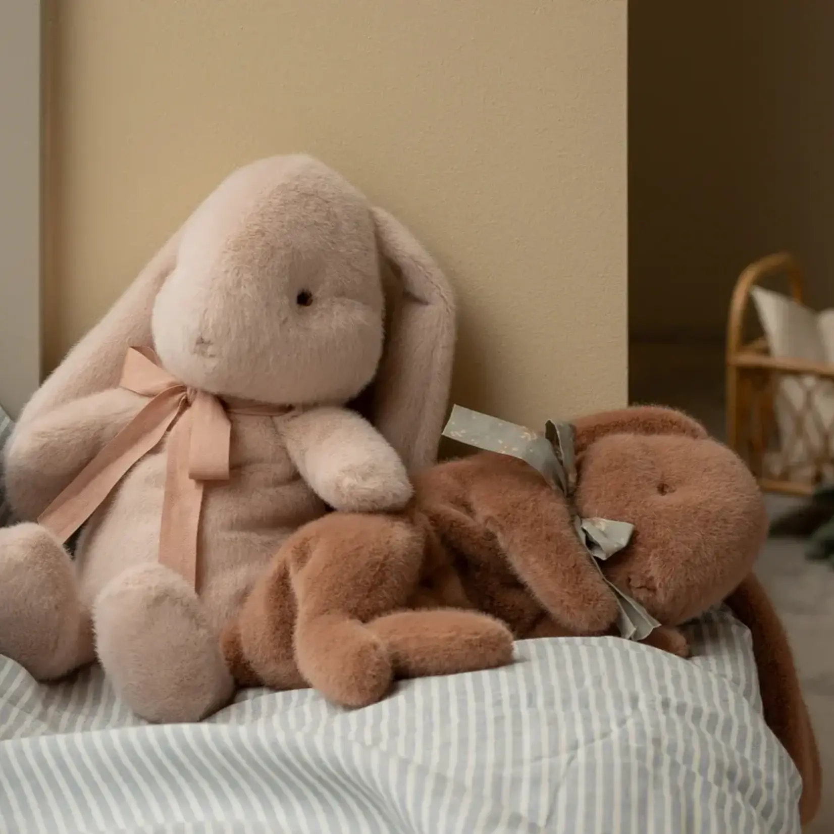 Maileg USA Sleeping bunny plush, Small - Soft brown