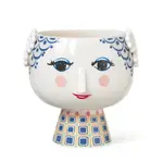 Danish Design Collective Bjørn Wiinblad - Eva - 8.3" Short Base 3D Plant Pot - Blue