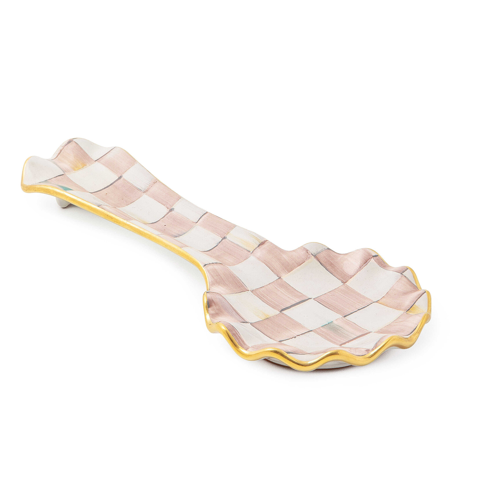 MacKenzie-Childs Rosy Check Ceramic Spoon Rest