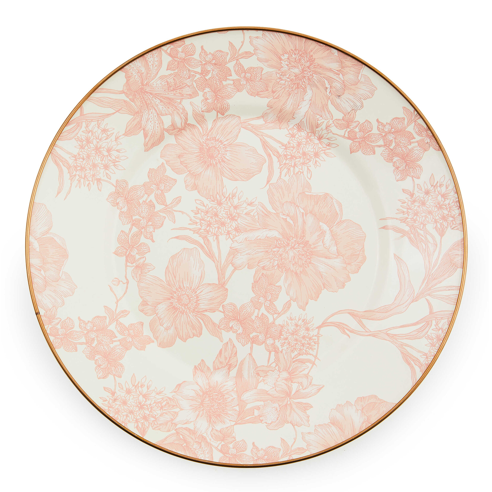 MacKenzie-Childs rosy english garden enamel dinner plate