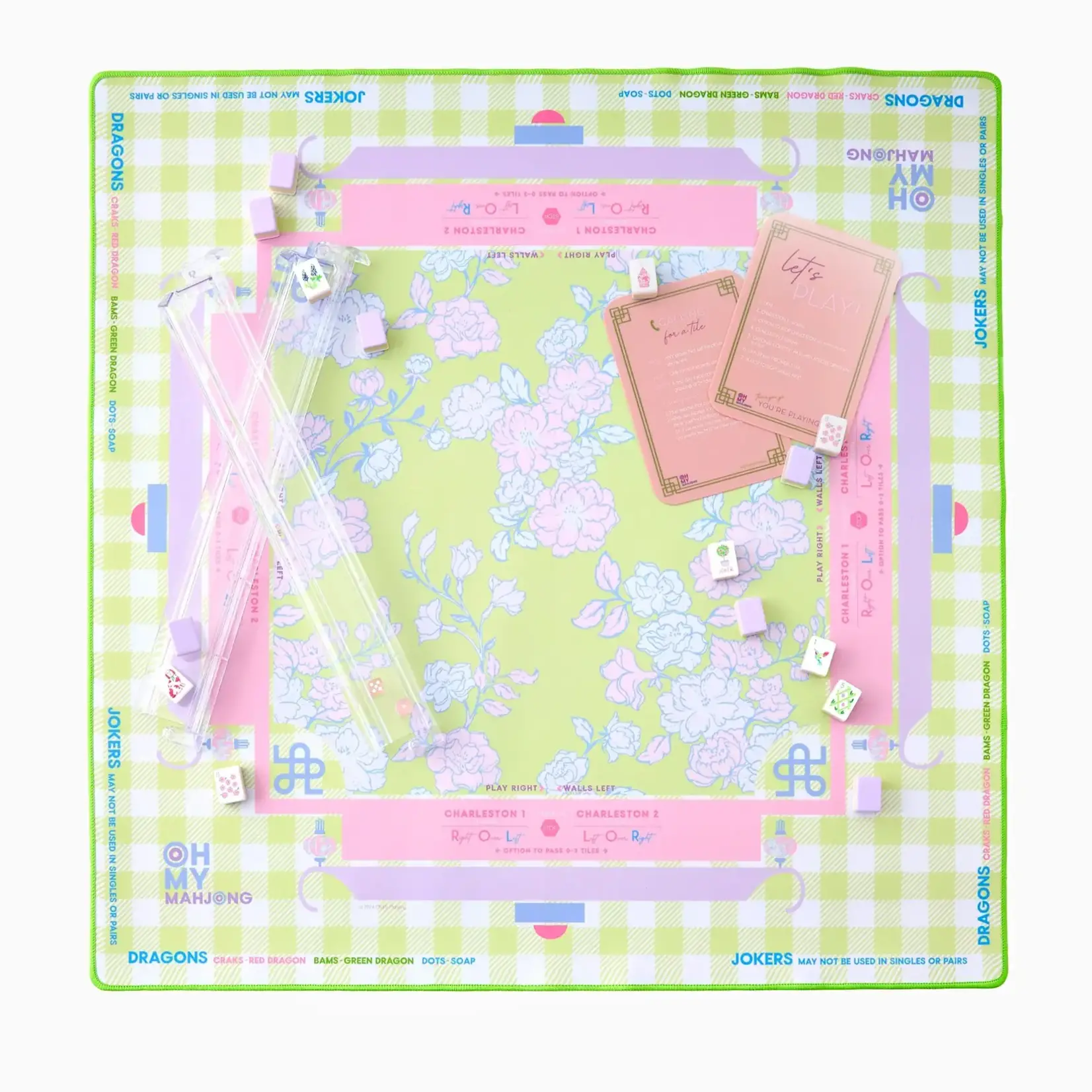 Oh My Mahjong Garden Party Mat