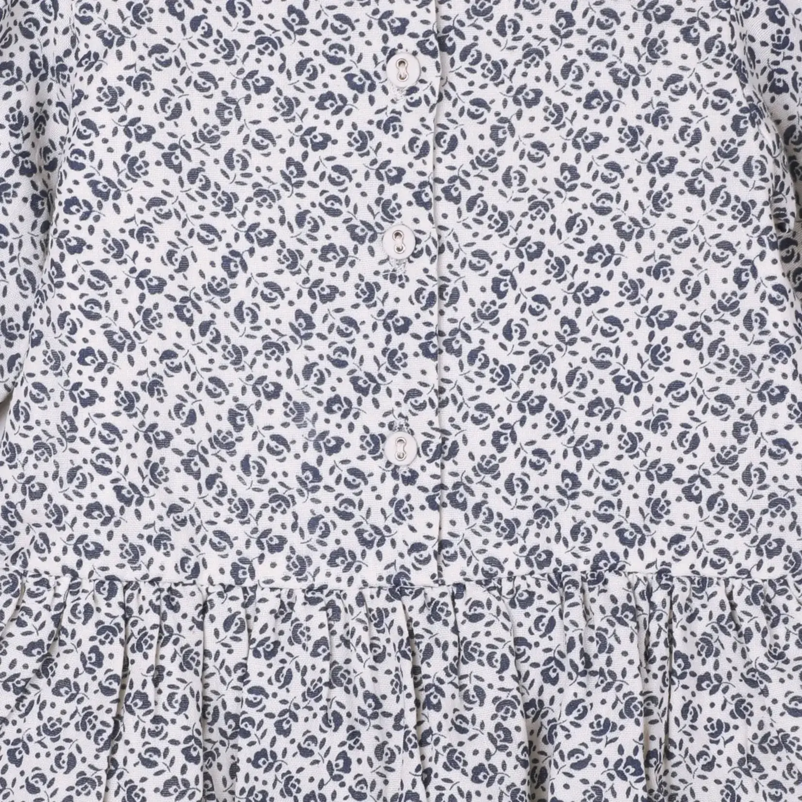 Viverano Organics Floral Print & Lace Baby Dress & Bloomer (Organic Muslin) Blue Floral