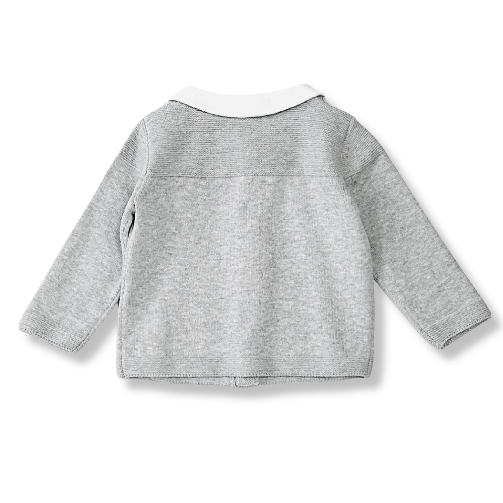 Viverano Organics Milan Peter Pan Cable Knit Baby Cardigan Sweater (Organic) Heather Grey
