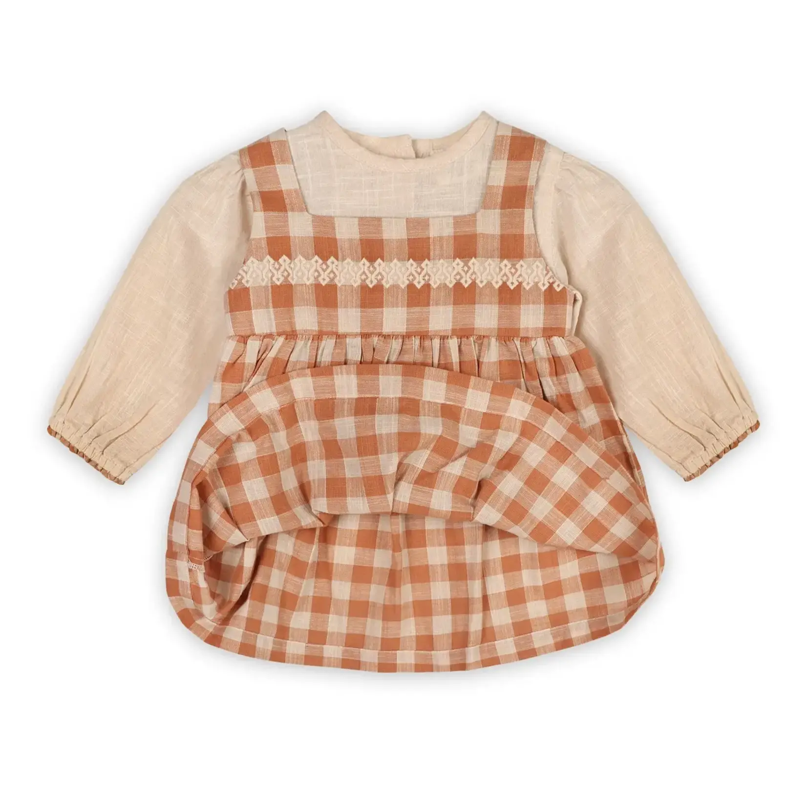 Viverano Organics Pinafore Gingham Baby Dress, Shirt & & Bloomer (Organic)