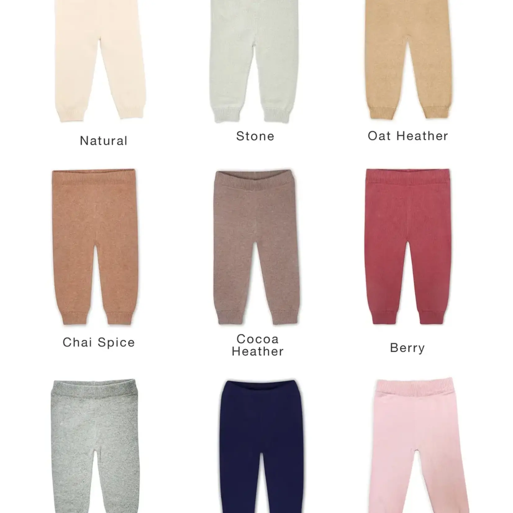 Viverano Organics Pocket Sweater Knit Baby Legging Pants (Organic Cotton) Blush
