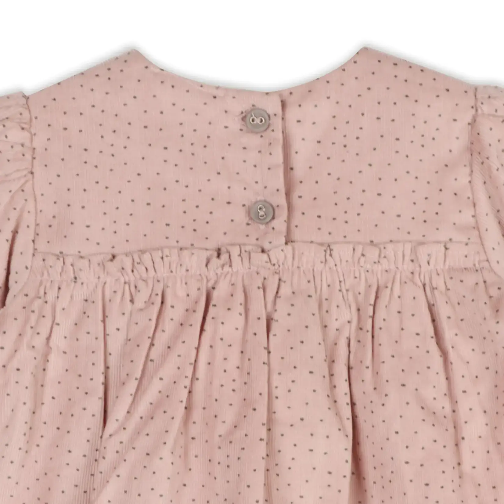 Viverano Organics Smocked & Embroidered Corduroy Baby Dress & Bloomer -Organic Pastel Pink