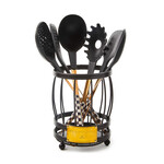 MacKenzie-Childs courtly check utensil caddy set