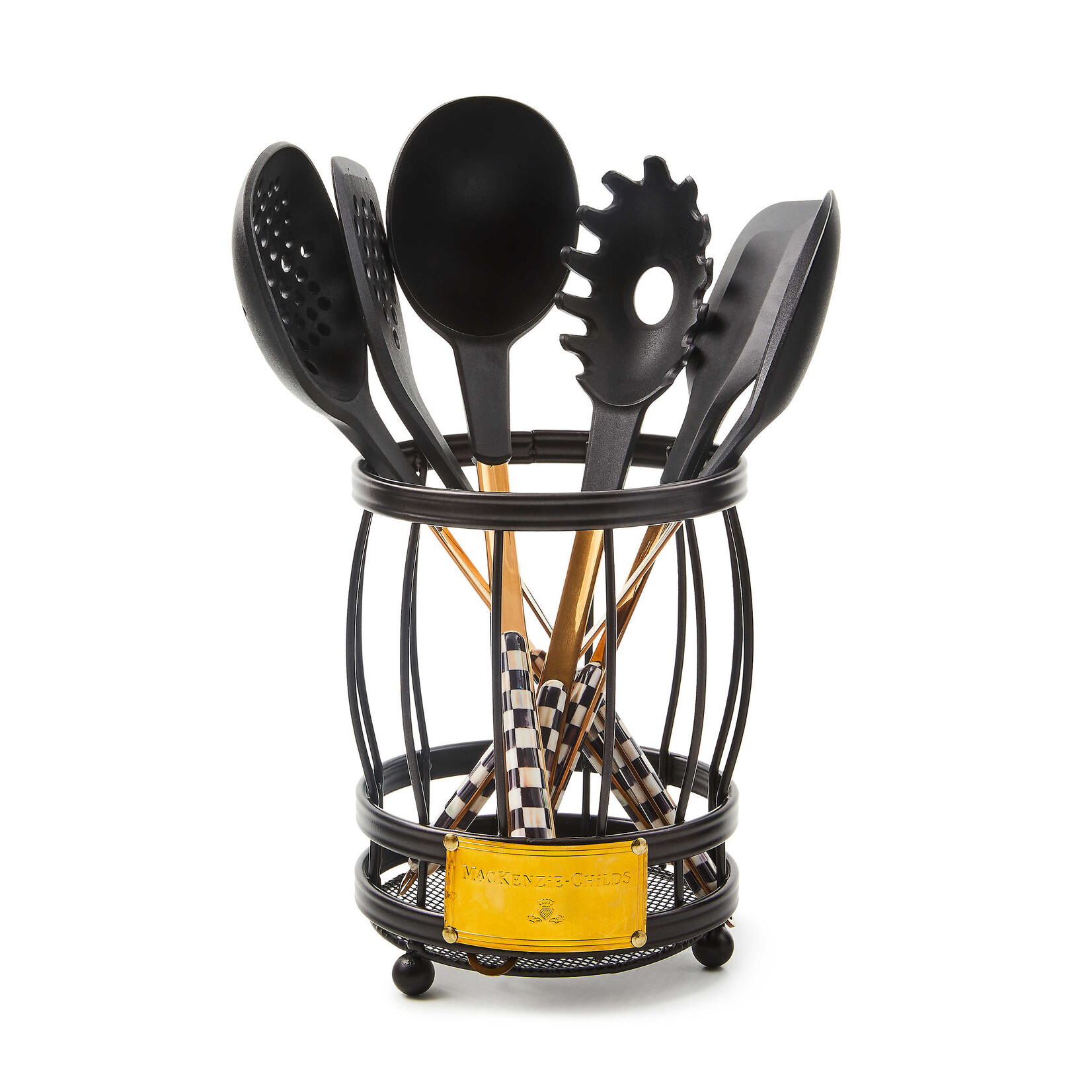 MacKenzie-Childs courtly check utensil caddy set