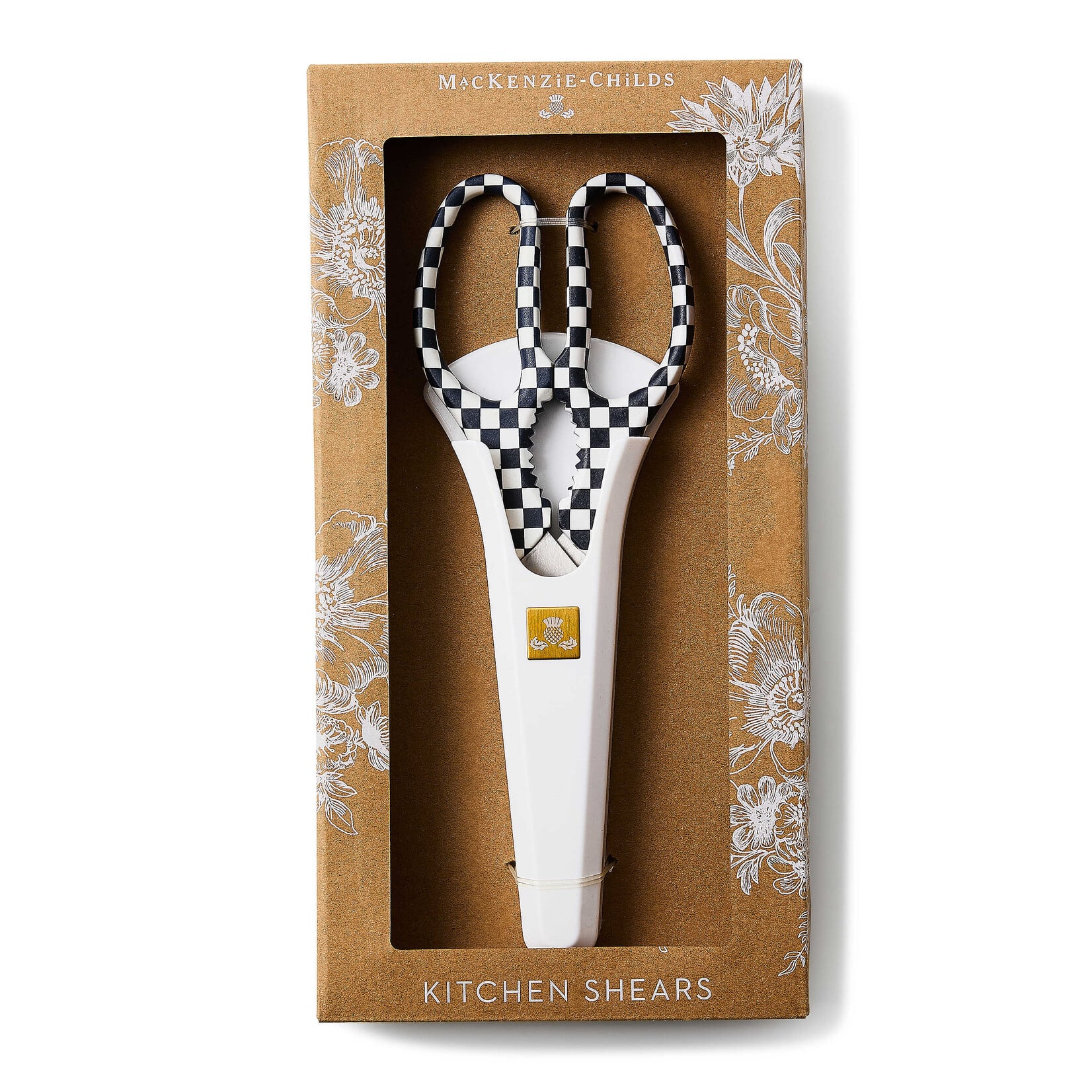 MacKenzie-Childs black & white check kitchen shears