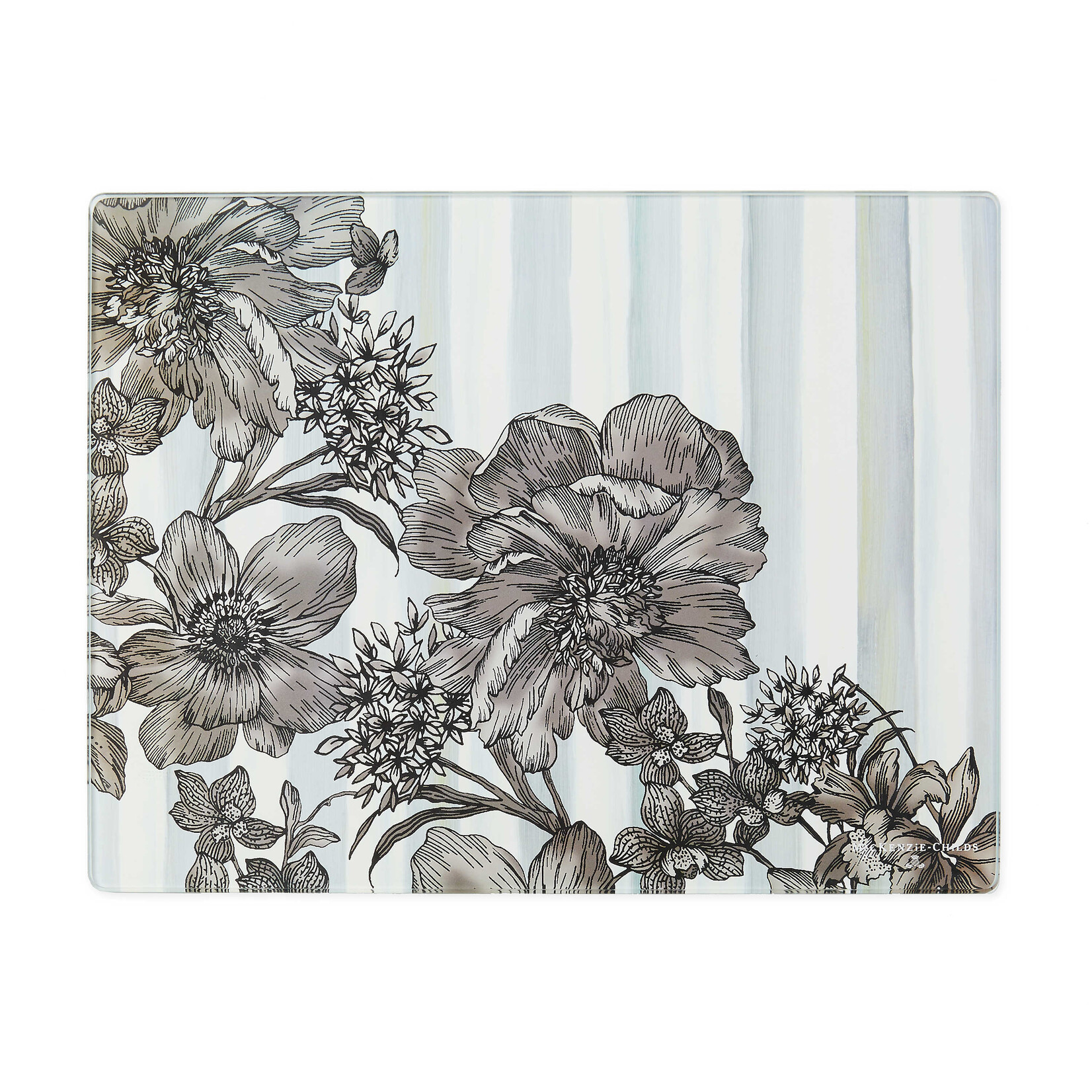 MacKenzie-Childs sterling english garden glass cutting board, set of 2