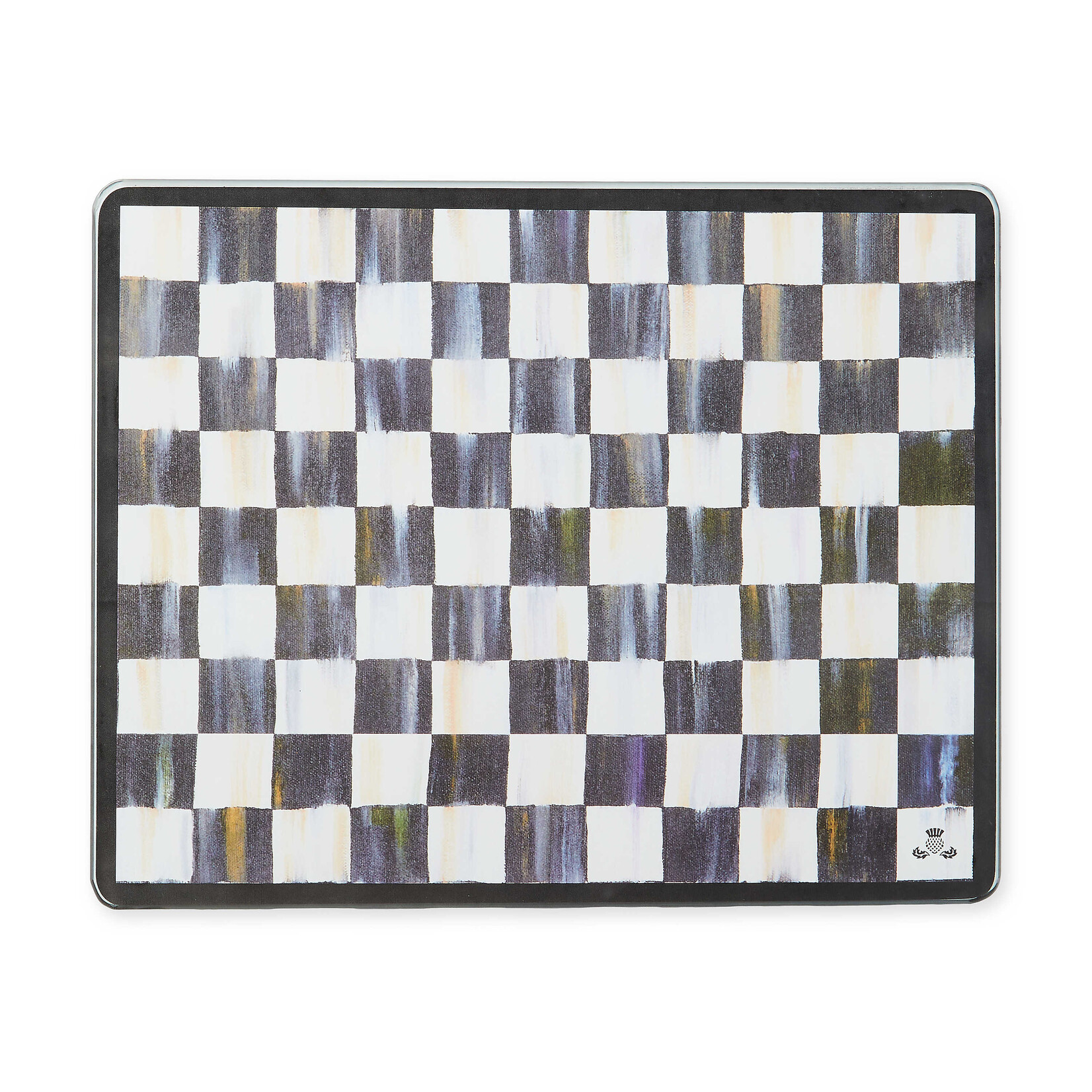 MacKenzie-Childs courtly check glass cutting board, set of 2