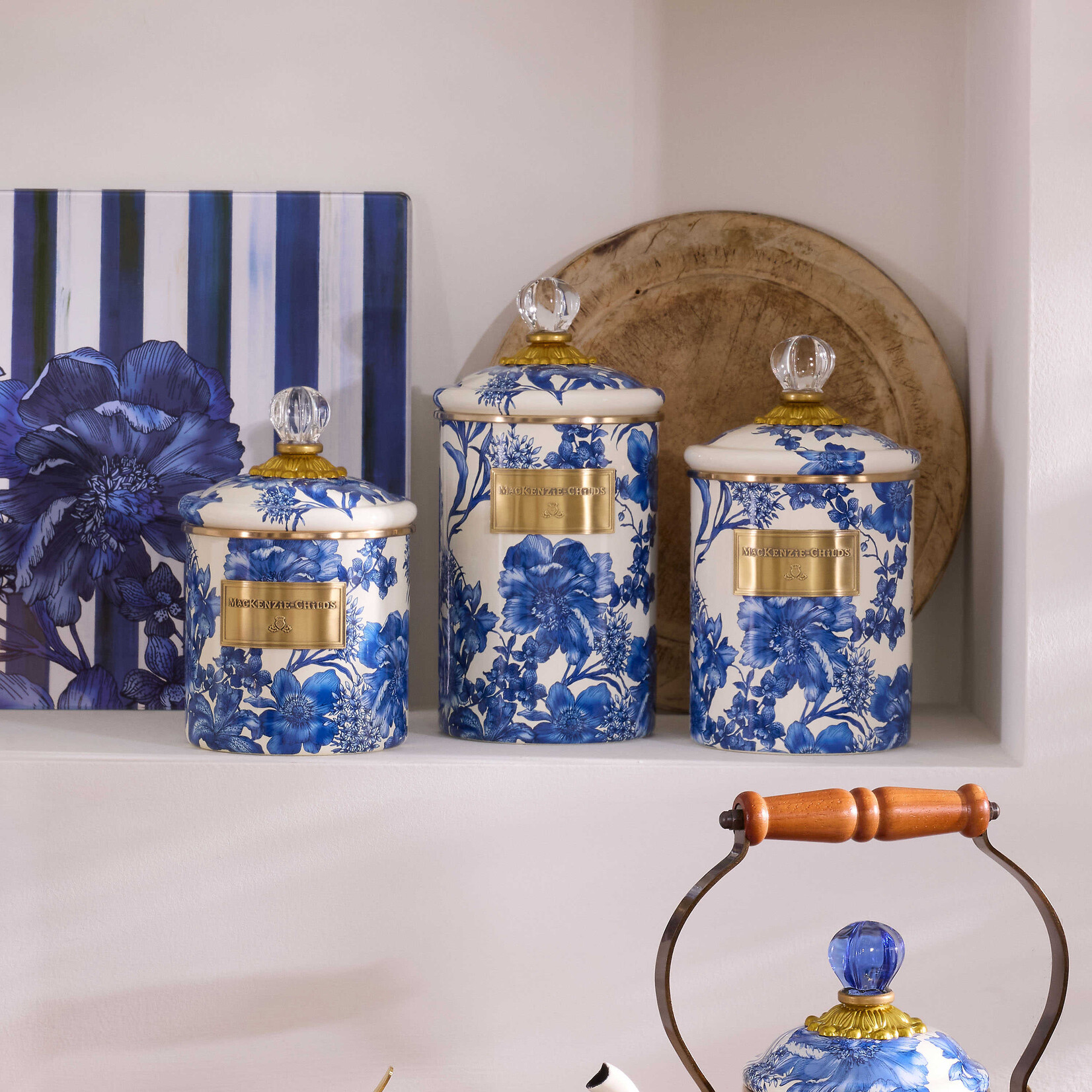 MacKenzie-Childs royal english garden small canister