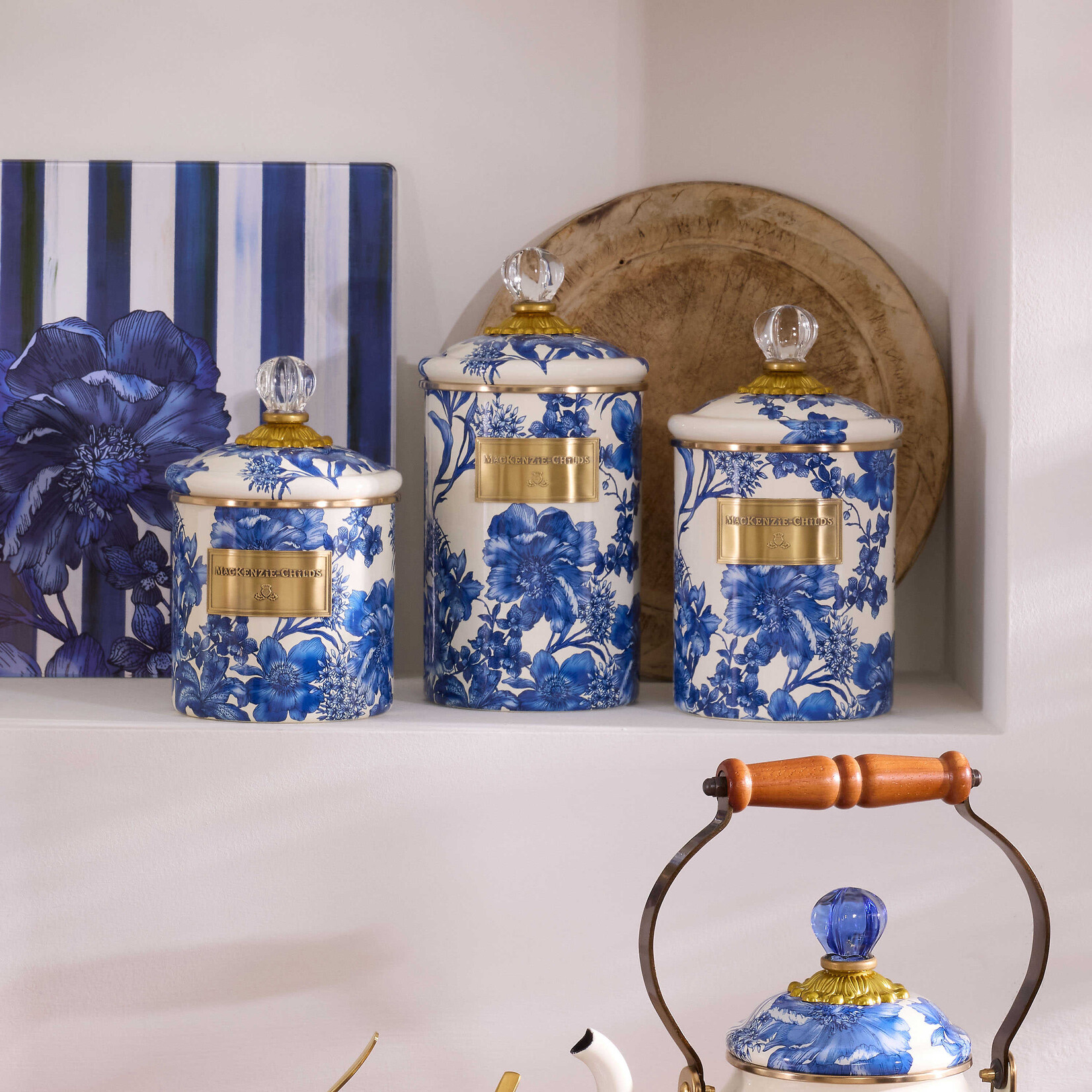 MacKenzie-Childs royal english garden medium canister