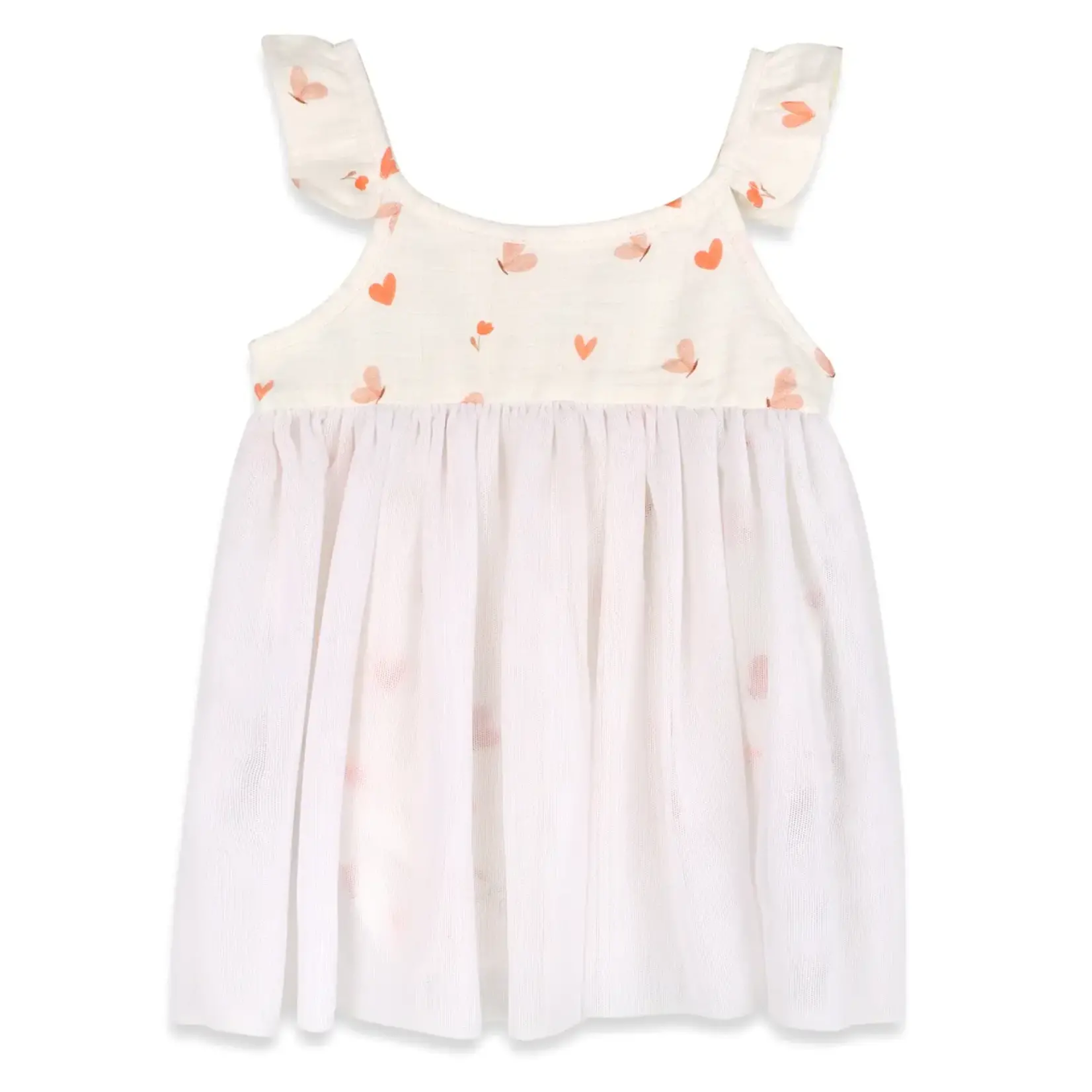Viverano Organics Butterfly Love Baby Tutu Romper Dress (Organic Jersey) 0-3 Months