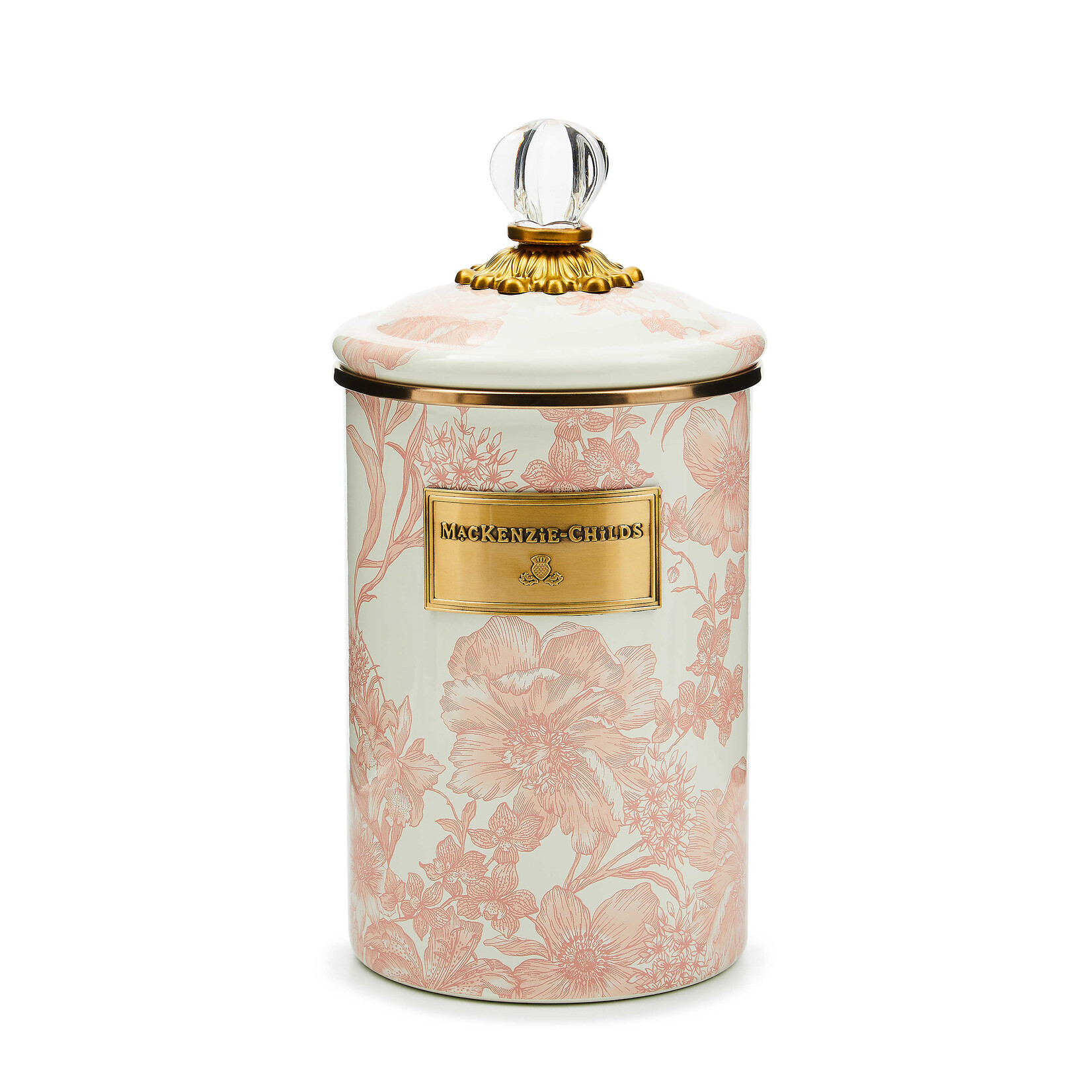 MacKenzie-Childs rosy english garden large canister