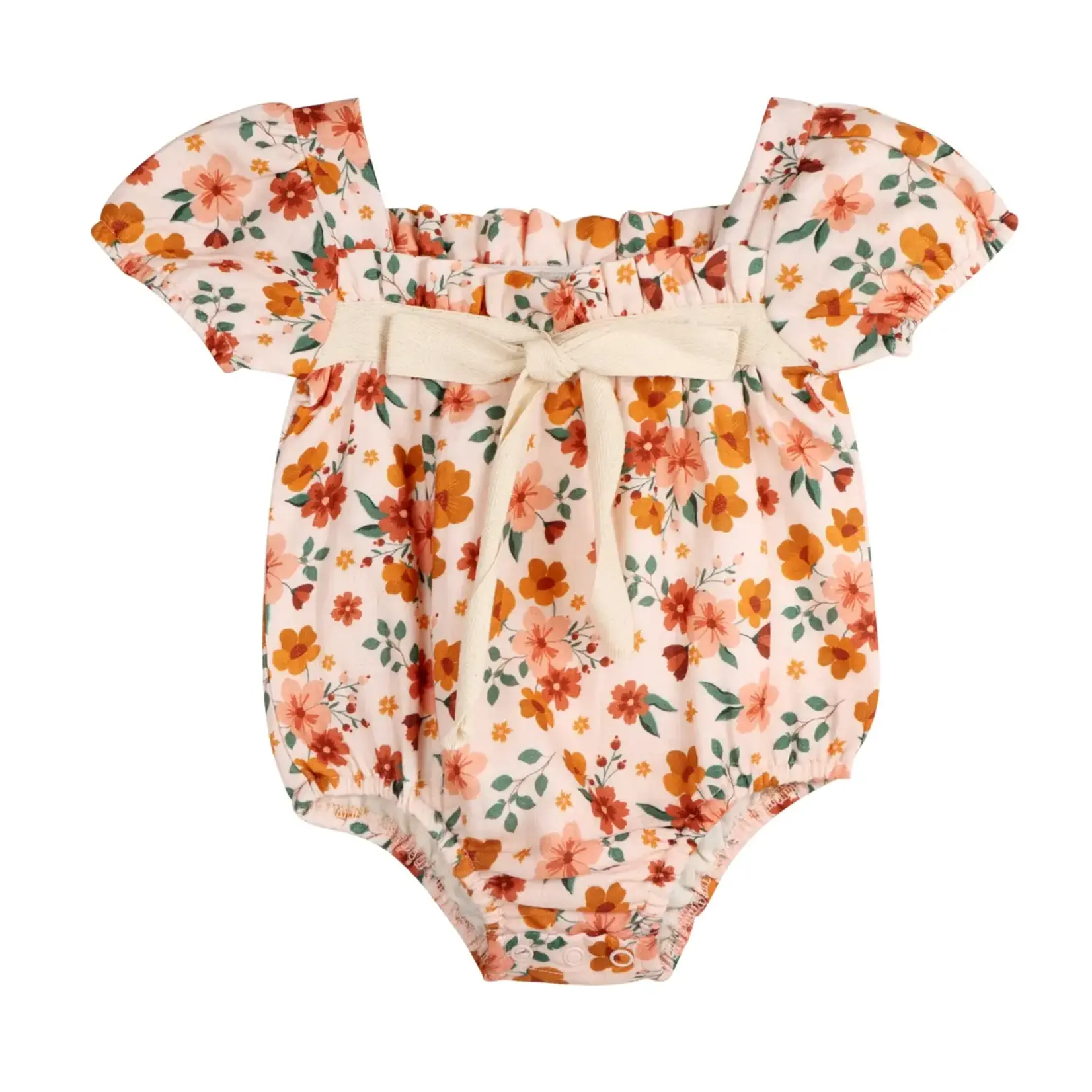 Viverano Organics Summer Floral Baby Bubble Romper (Organic Muslin)