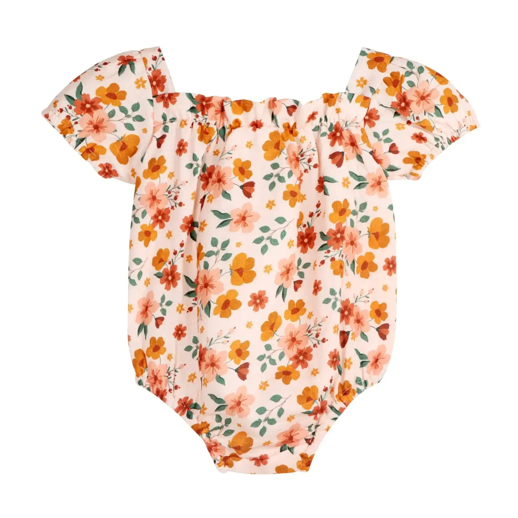 Viverano Organics Summer Floral Baby Bubble Romper (Organic Muslin)