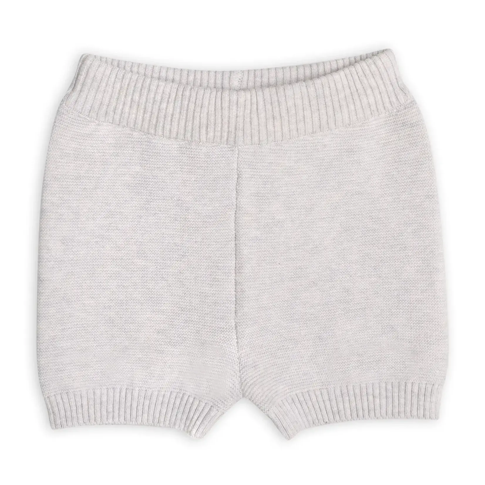 Viverano Organics Tennis Collar & Stripe Knit Top & Shorts Set -Organic Cotton Pearl Grey Heather/Navy Stripe