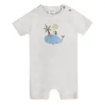 Viverano Organics Whale & Bird Embroidered Knit Baby Romper (Organic Cotton)