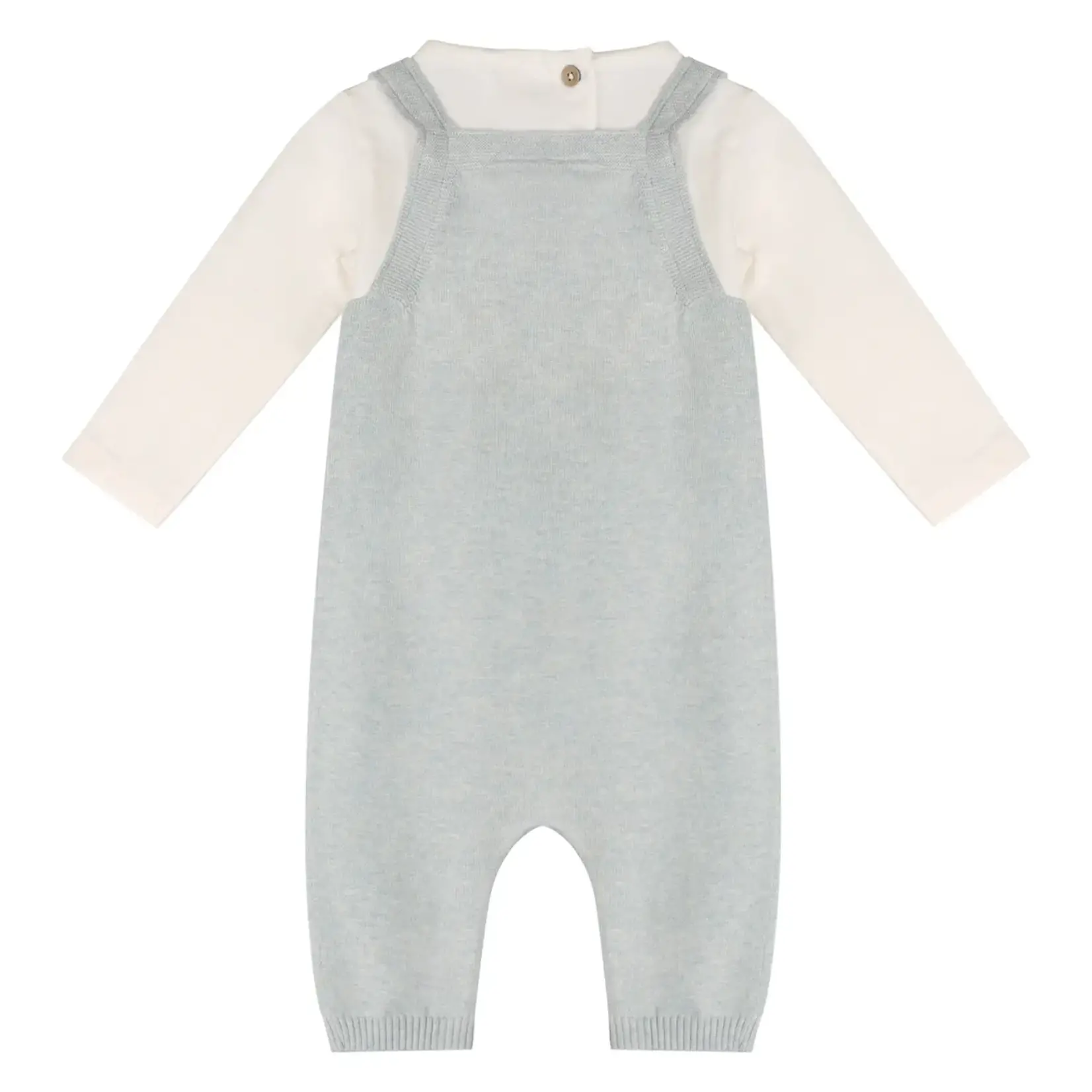 Viverano Organics Whale Embroidered Knit Baby Overall Set (Organic Cotton)