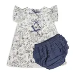 Viverano Organics Celia Floral Baby Bow Blouse +Bloomer (Organic)
