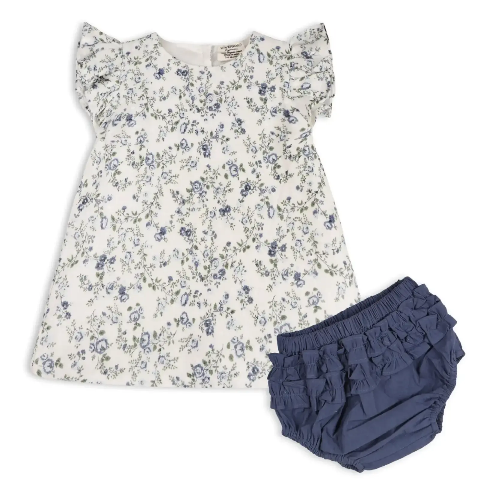 Viverano Organics Celia Floral Baby Bow Blouse +Bloomer (Organic)