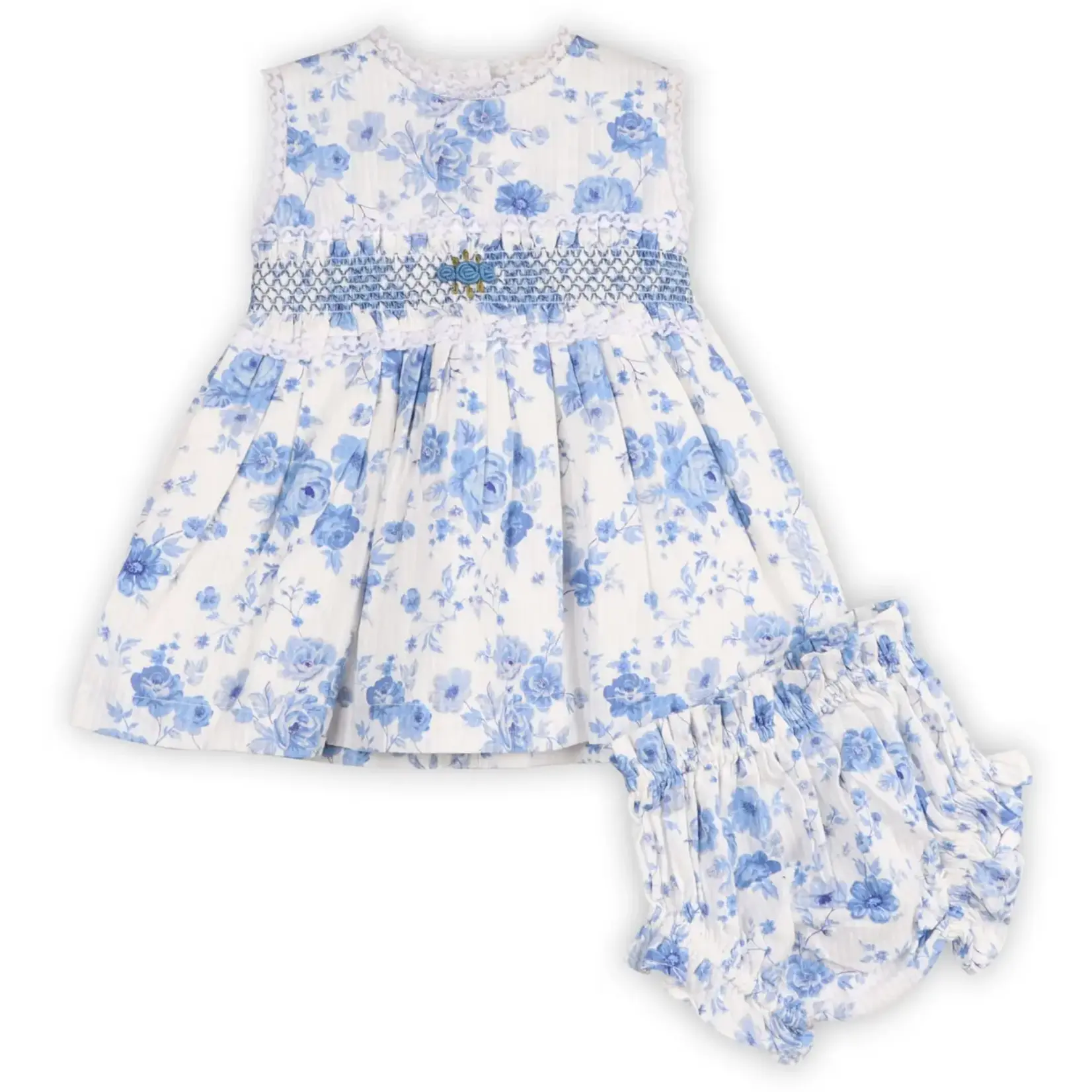 Viverano Organics Ellison Rose Floral Smocked Baby Dress + Bloomer (Organic)