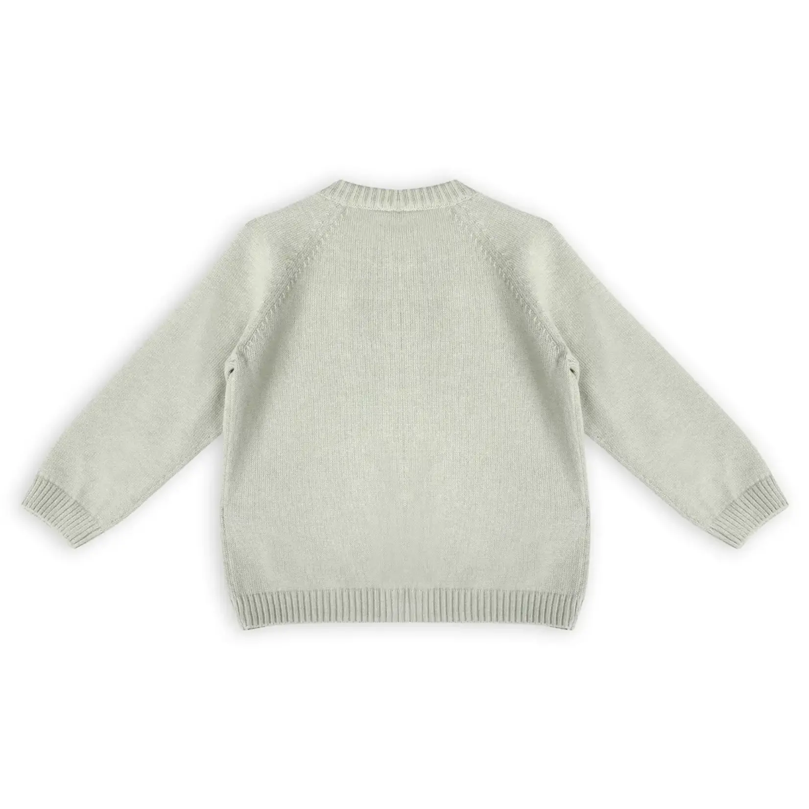Viverano Organics Flower & Heart Baby Sweater Cardigan & Pants Set -Organic Sage Green