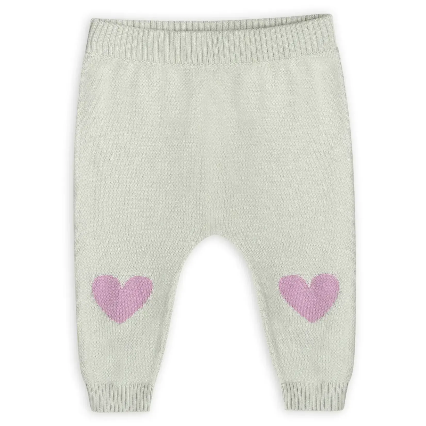 Viverano Organics Flower & Heart Baby Sweater Cardigan & Pants Set -Organic Sage Green