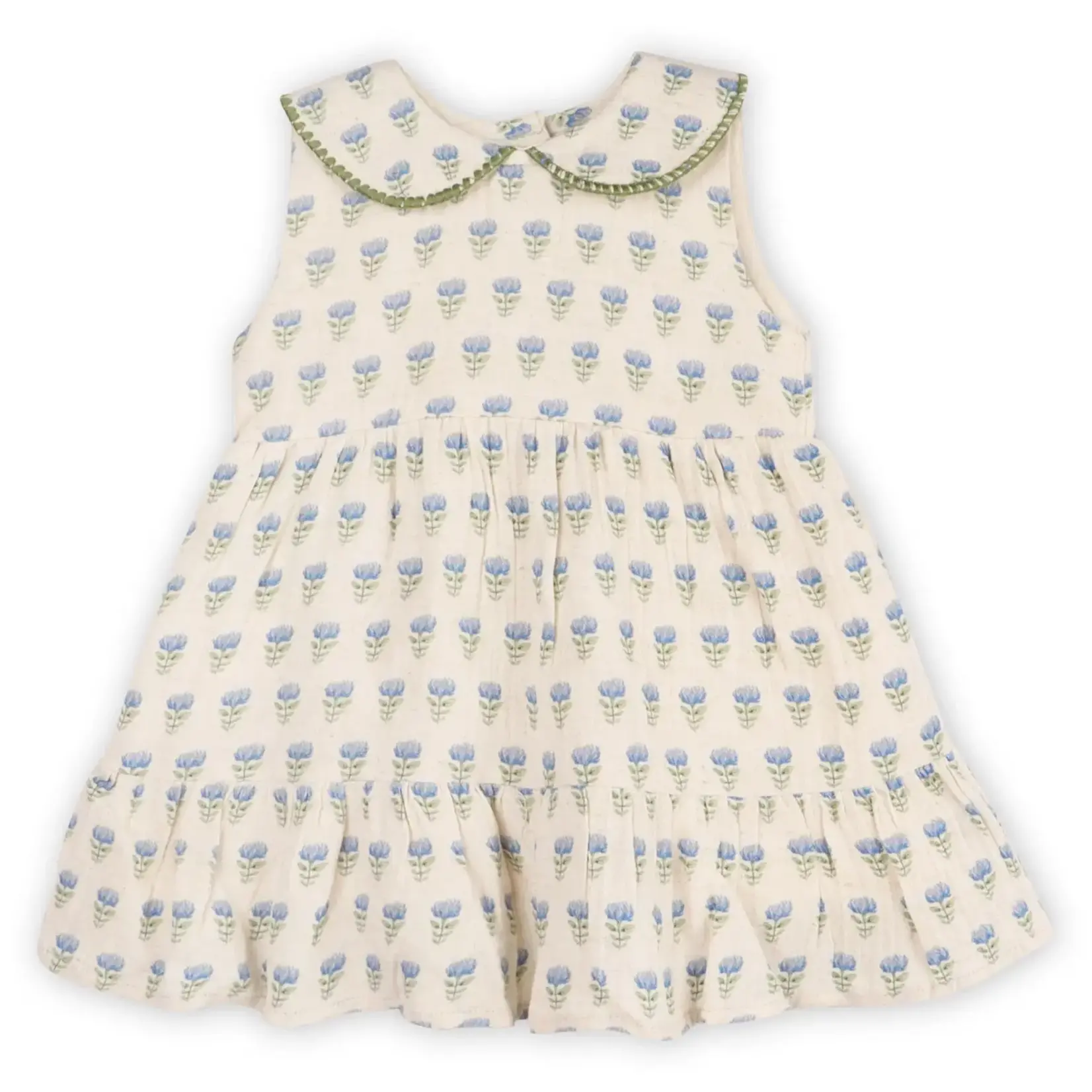 Viverano Organics Harper Peter Pan Collar Floral Baby Flare Dress + Bloomer