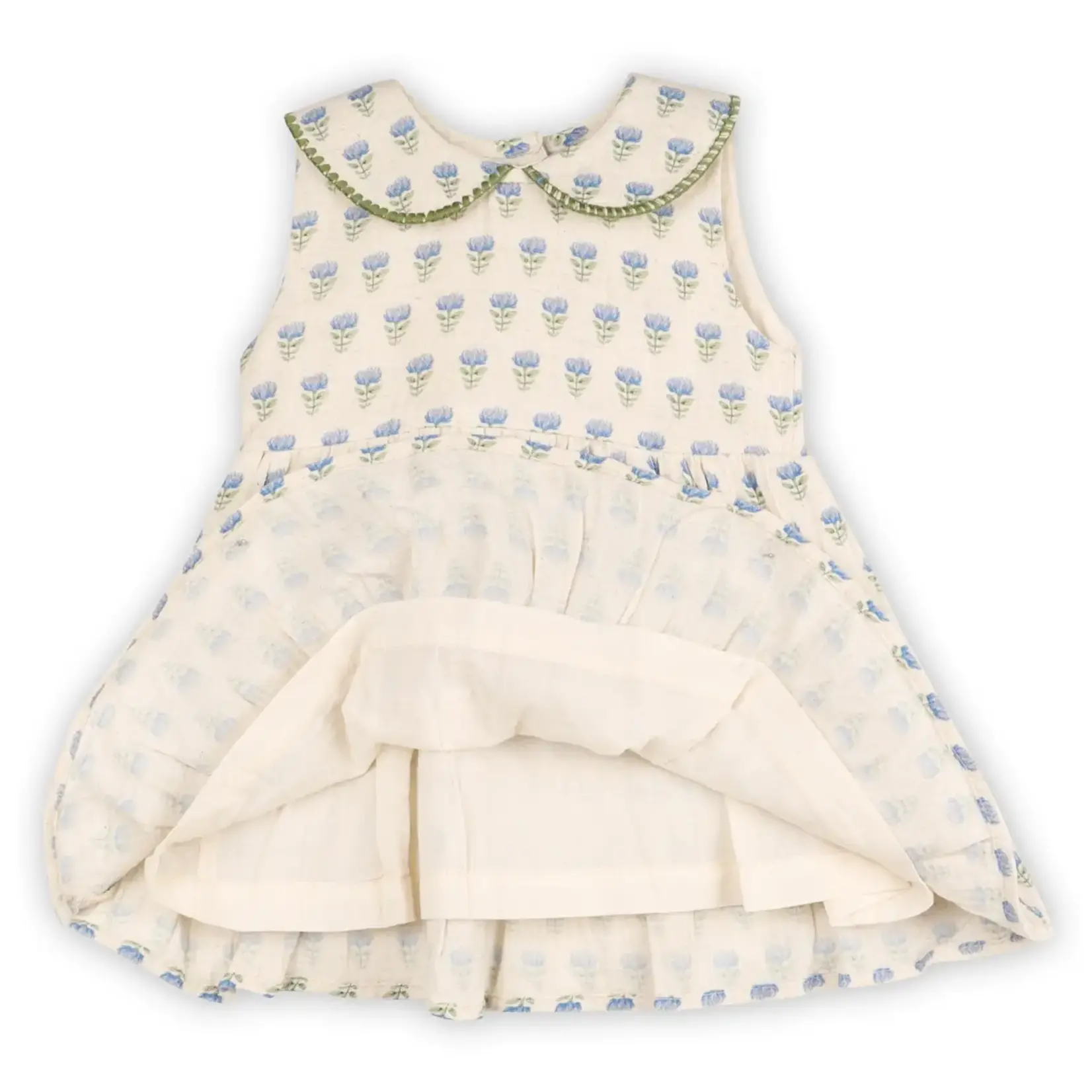 Viverano Organics Harper Peter Pan Collar Floral Baby Flare Dress + Bloomer