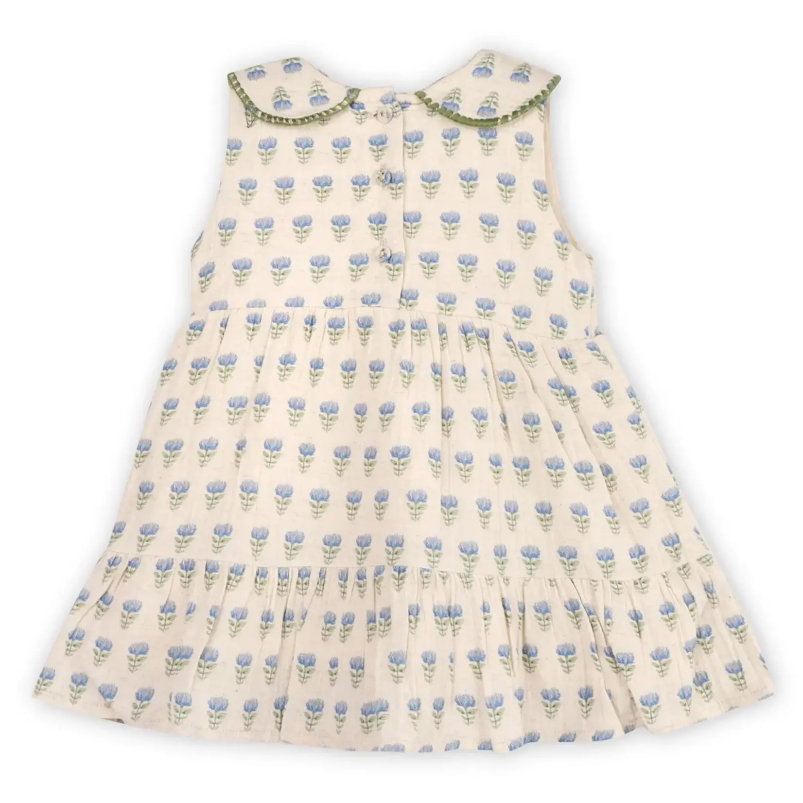 Viverano Organics Harper Peter Pan Collar Floral Baby Flare Dress + Bloomer