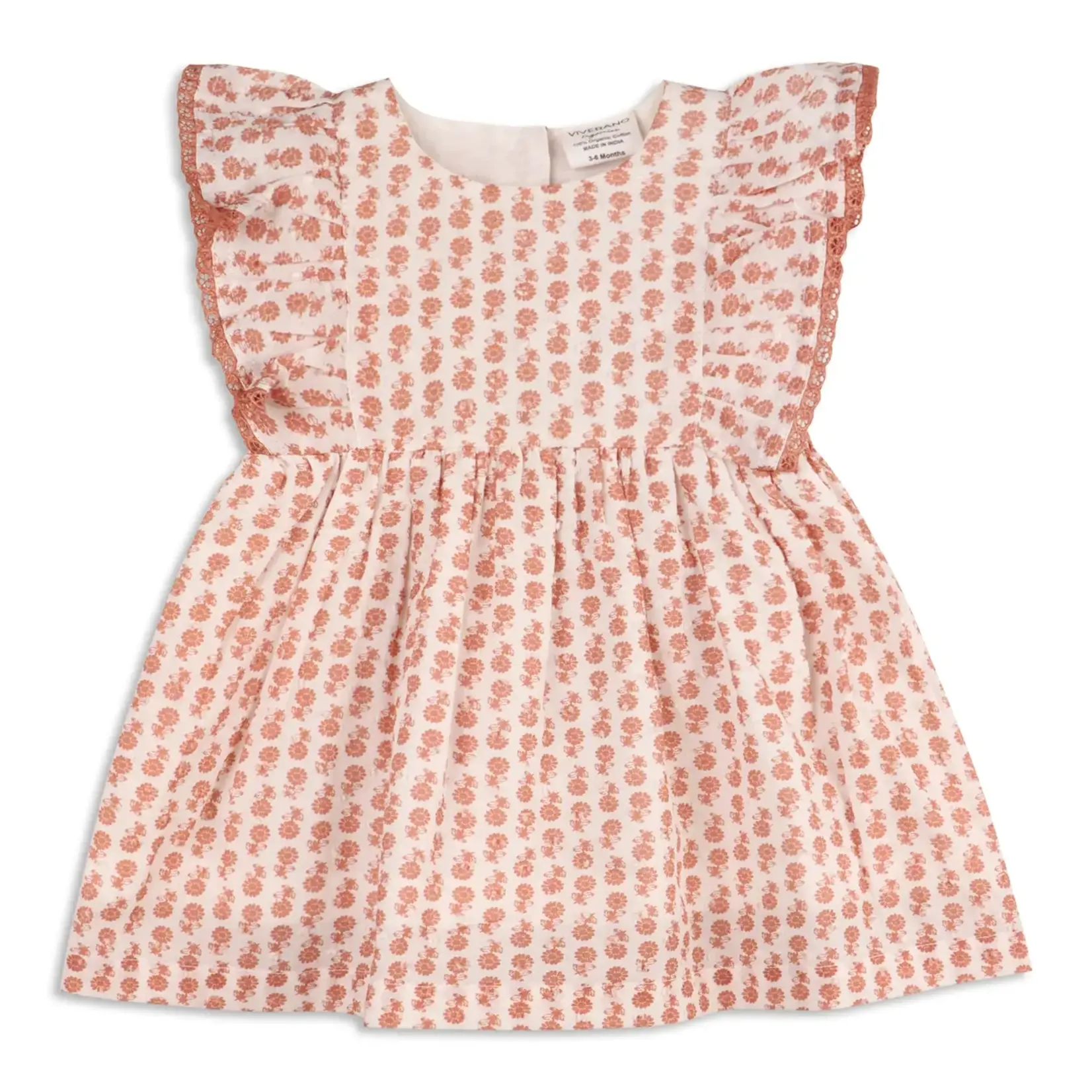 Viverano Organics Heather Dobby Cotton Floral Baby Dress + Bloomer (Organic)