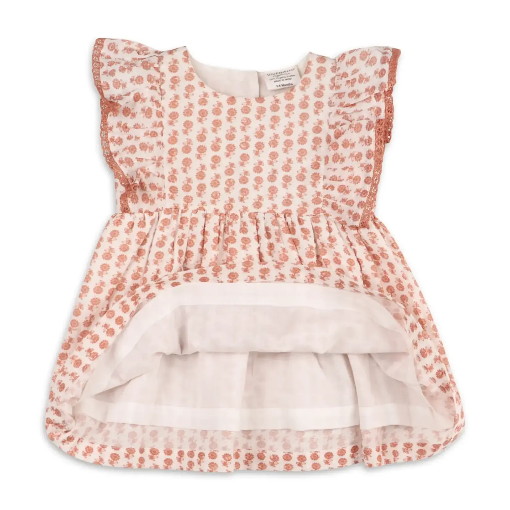 Viverano Organics Heather Dobby Cotton Floral Baby Dress + Bloomer (Organic)